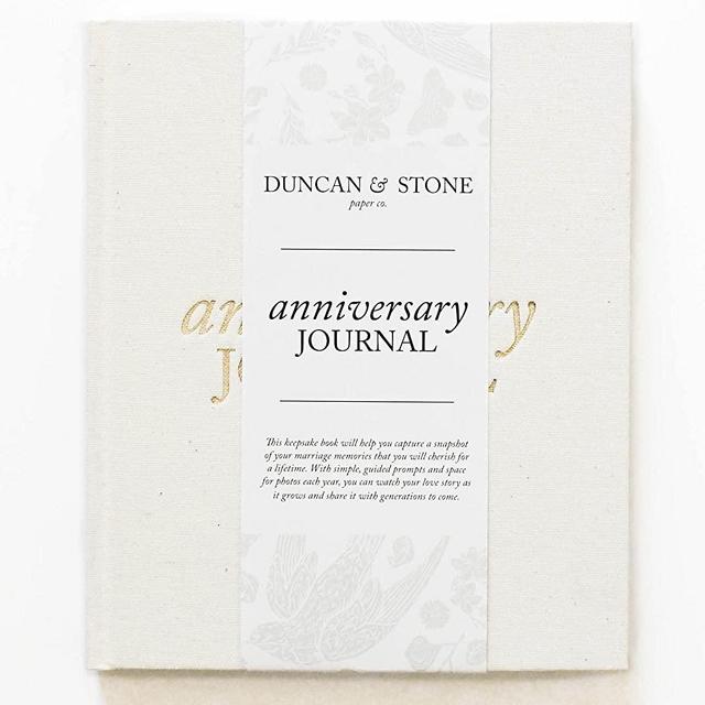 Anniversary Journal by Duncan & Stone - Ivory | Wedding Journal Book for Couples | Marriage Scrapbook Gift | Memory Gifts for Couples | Keepsake for Anniversaries