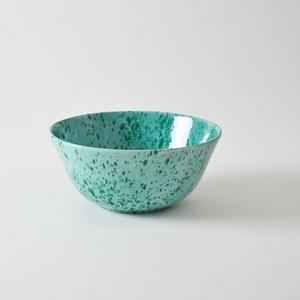 Green on Green 14.5 Inch Splatterware Serving Bowl