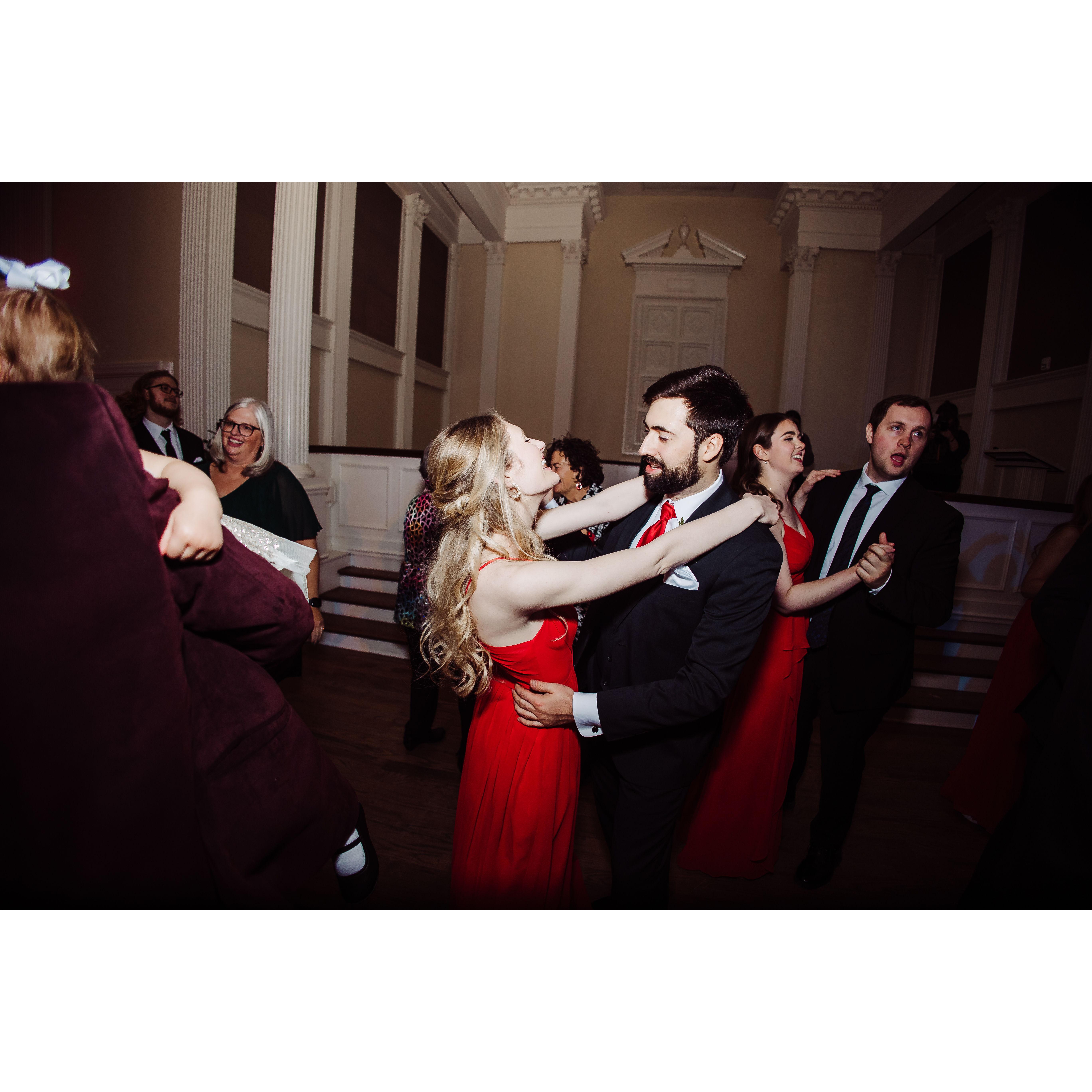 Dance floor action at the Kimble wedding