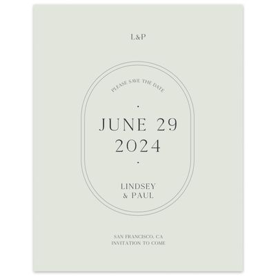 Lightest Green Wedding Digital Save the Date - Cadiz Portrait