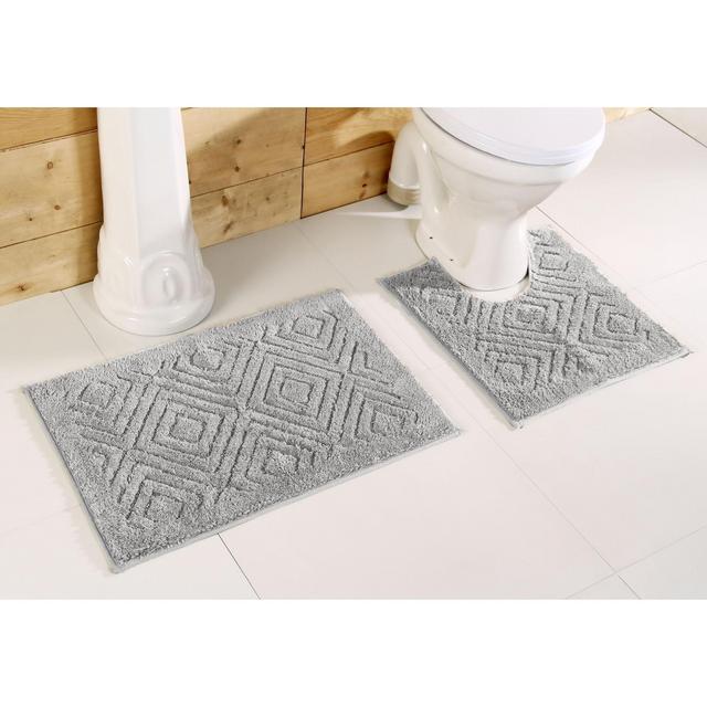 Set of 2 Trier Collection Silver Ultra Soft Cotton & Polyester Rug - Better Trends