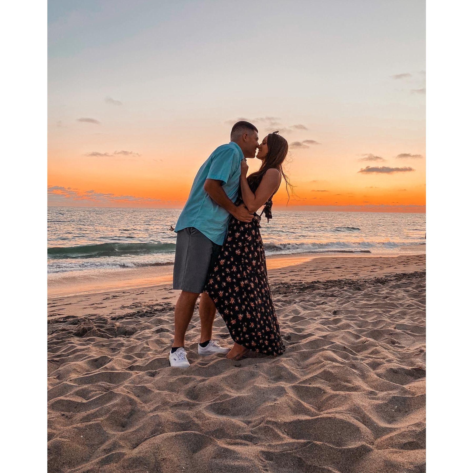 One of many beautiful sunsets together!