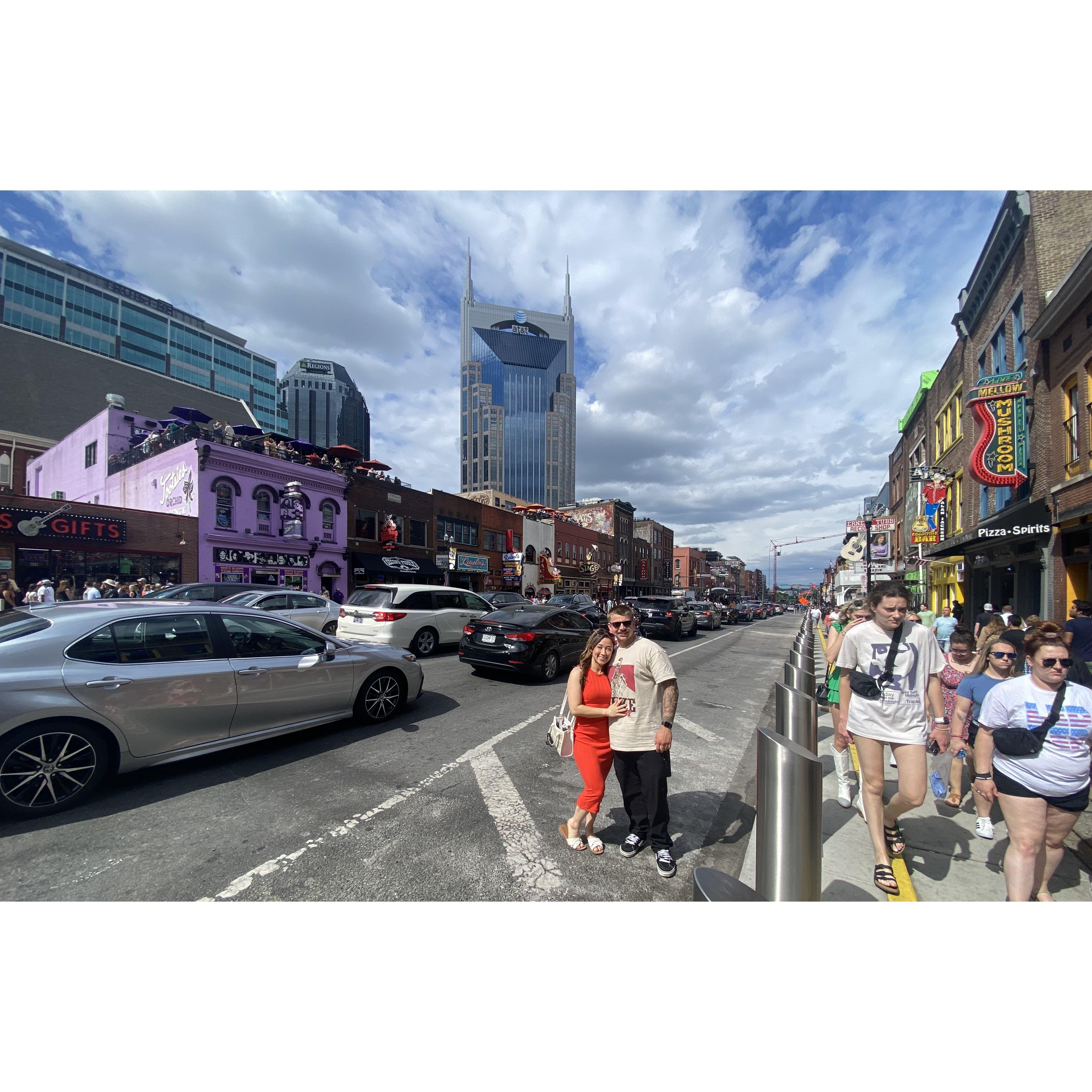 Downtown Broadway in Nashville, TN