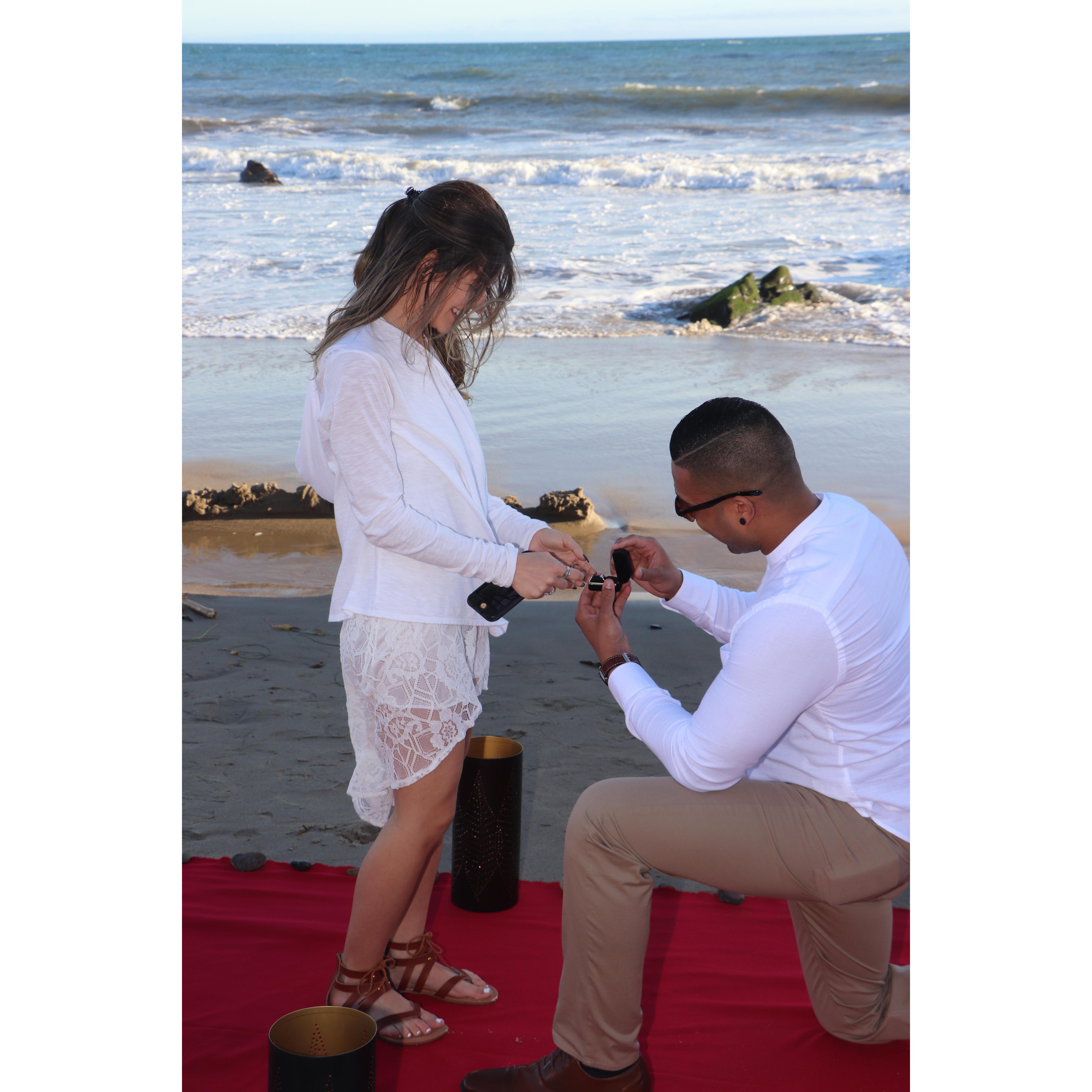 Andrew *popped* the question.
