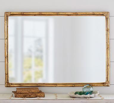 Bamboo Mirror Gold Accent