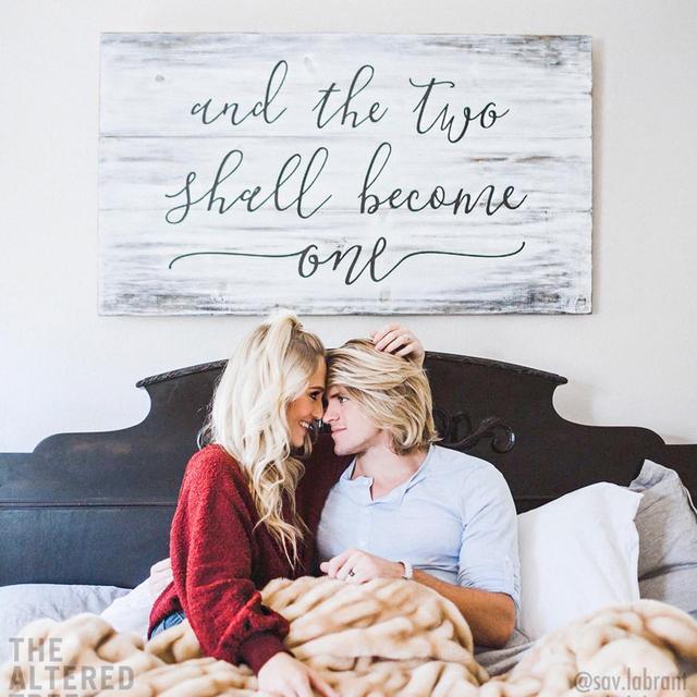 And The Two Shall Become One sign | Genesis 2:24 scripture wall art