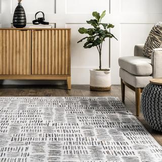 Margaret Washable Crosshatch Area Rug