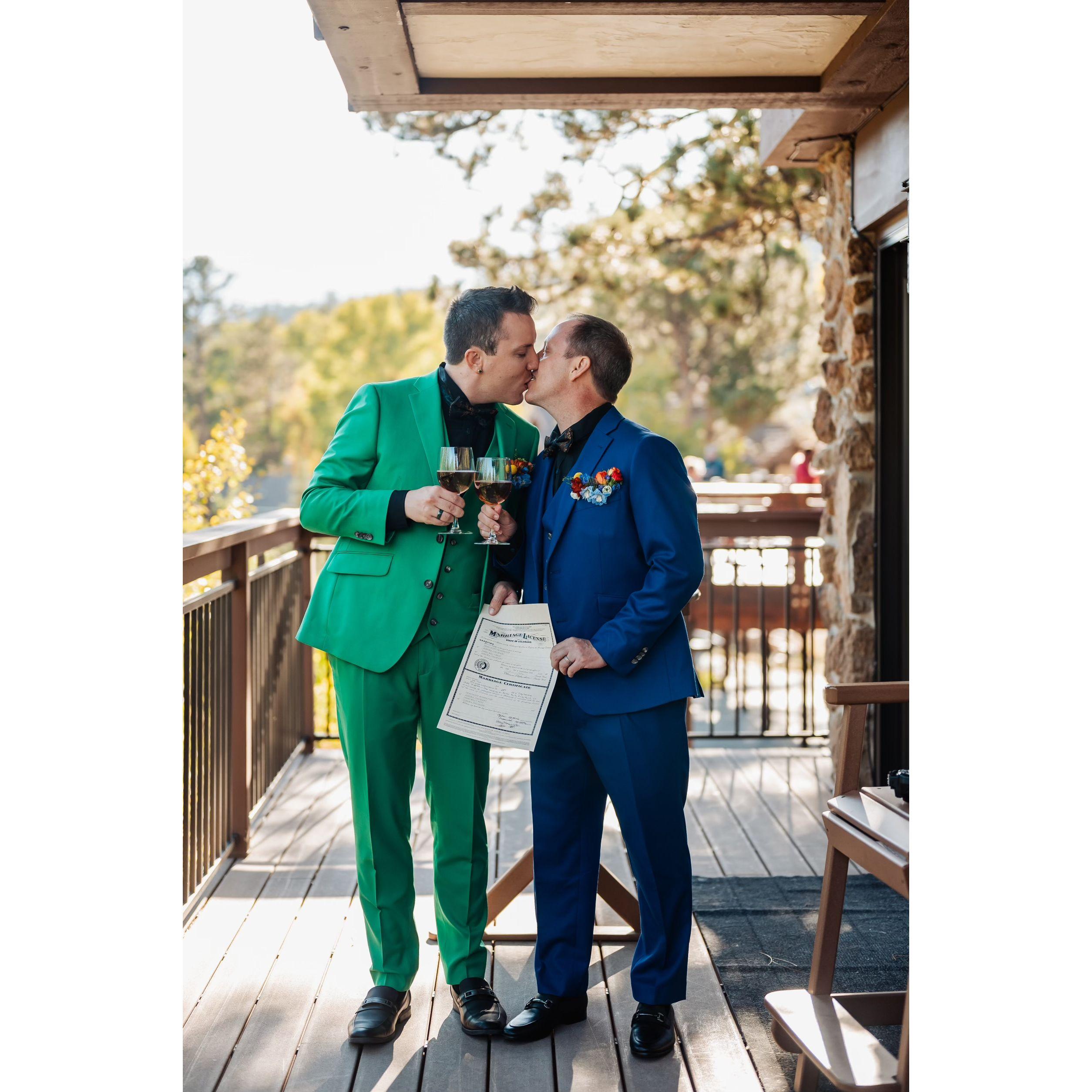 Right after signing our marriage license!