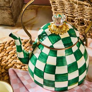 Emerald Check Stainless Stee Tea Kettle