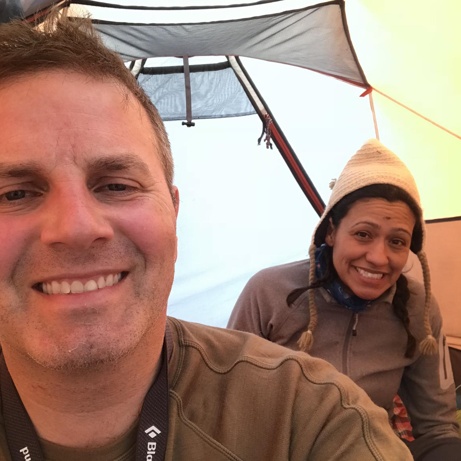 Camping on the way up Kilimanjaro, Tanzania