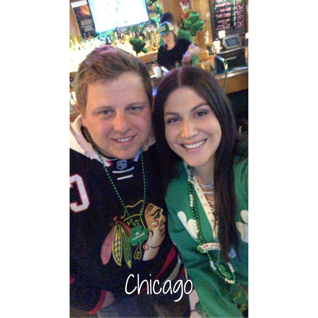 Our first outing in Chicago after I moved back to Illinois from Georgia! 

St. Patrick's Day March 2020.