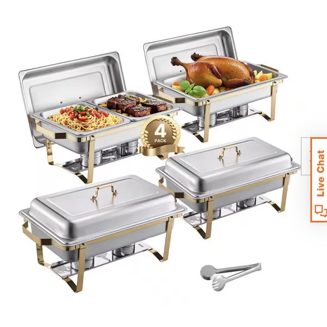 SVOPES Chafing Dish Buffet Set 8qt 4 pack