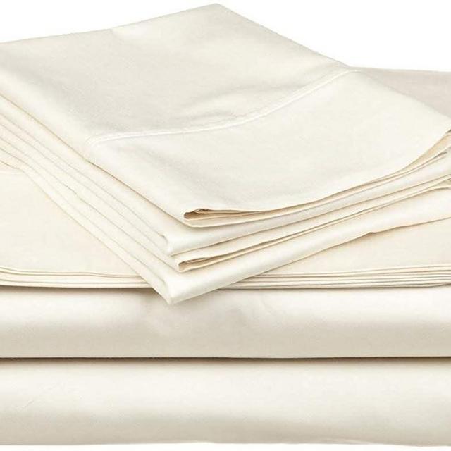 Cotton Farm Super Soft Luxury Premium Quality 800 TC Egyptian Cotton 6 Piece Bedding Bed Sheet Set Eco Friendly Wrinkle Free Sheets 20-Inch Deep Pocket Olympic Queen Ivory