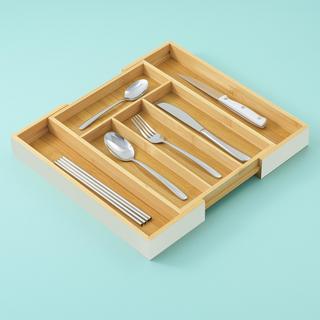 Expandable Bamboo Flatware Organizer