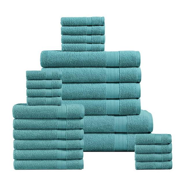 LANE LINEN 24 Piece Towels for Bathroom - 100% Cotton, Oversized Bath Towels, Quick Dry Spa Towels, 2 Extra Large Bath Sheet, 4 Bath Towel, 6 Hand Towel, 8 Wash Cloths,4 Fingertip Towels - Teal