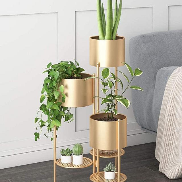 Metal Plant Stand, 6 Tier 6 Potted Indoor Outdoor Flower Pot Stand Holder Shelves, Foldable Decorative Display Rack for Potted Plant for Patio Garden, Living Room, Corner Balcony & Bedroom, Ideal Gift