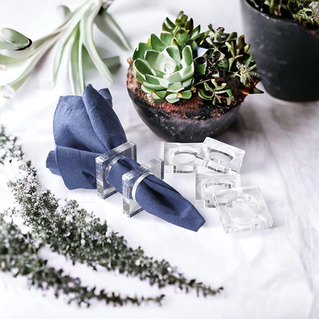 Napkin Ring Holders, Napkin Rings, Napkin Rings Set of 12, Napkin Ring Holders for Cloth Napkins, Serviette Rings, Napkin Ring Set, Napkin Ring Bulk, Napkin Ring - Transparent