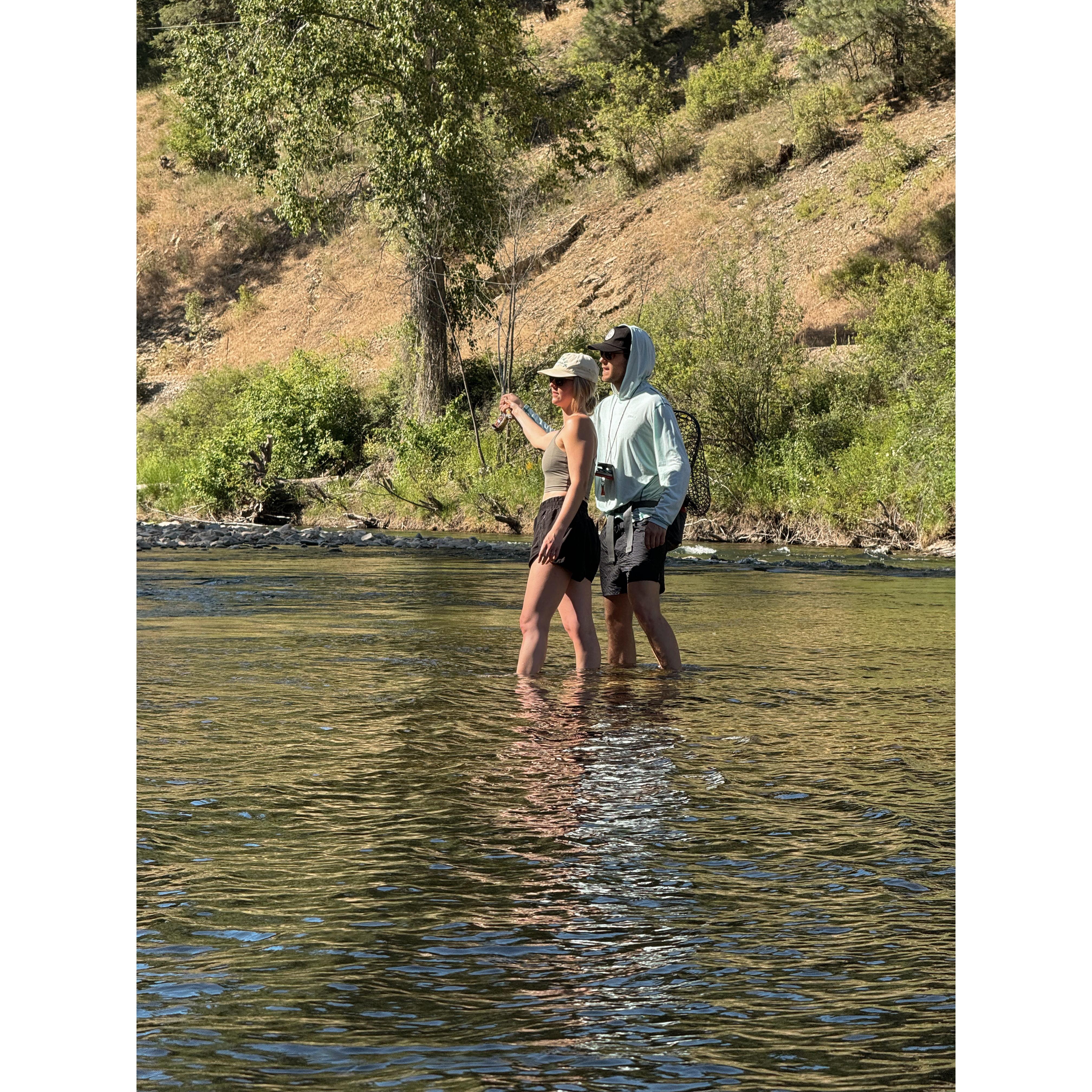 We love spending as much time as possible outside hiking, camping, and fly fishing!