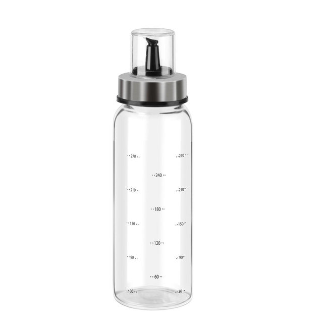 Unique Bargains Kitchen Cooking Stainless Steel Spout Accurate Pour Drip-Free Dispenser Bottle with ML Marks 300ML
