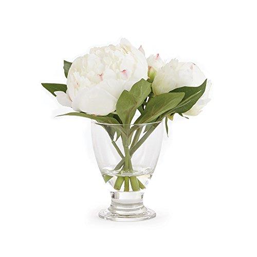 Peony 8" Arrangement in VASE White