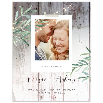 White Country Wedding Digital Save the Date - Saranac Frame