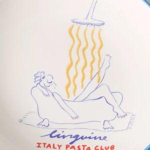 Das Rotes Rabbit Italian Earthenware Pasta Bowl - Blue