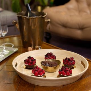 Lexa Bamboo 4-Piece Serving Tray & Plate Set