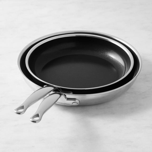 GreenPan Premiere Stainless-Steel Ceramic Nonstick Fry Pan Set, 10" & 12"