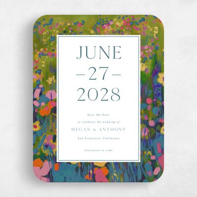 Blue Rounded Wedding Save the Date - Alta Portrait