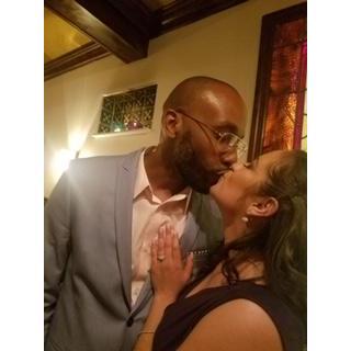 Moments after saying "YES!" to being Mrs. Welch!