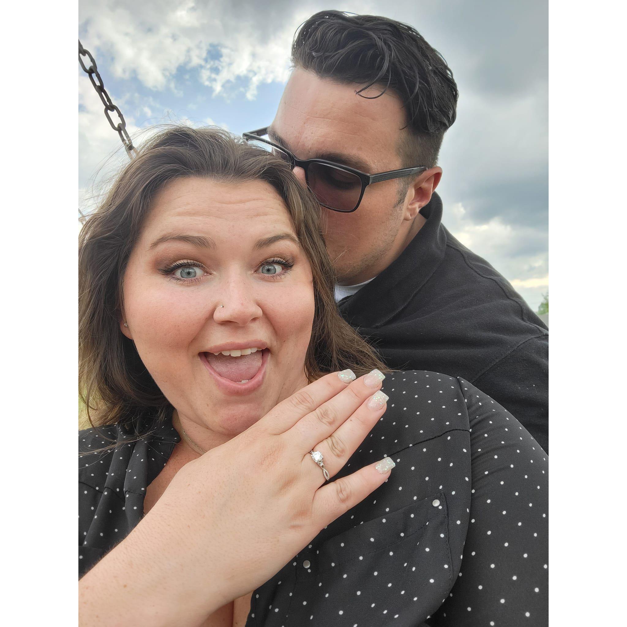 Mark proposed at the playground where he first told me he loved me.