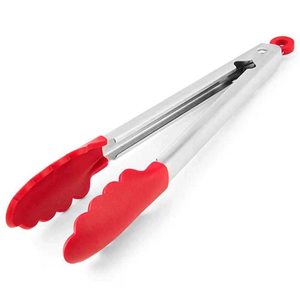 KitchenAid Silicone Stainless Steel Tongs, 12 Inch, Color: Red