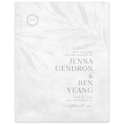 Smoke, Grey Wedding Digital Save the Date - Castille Portrait