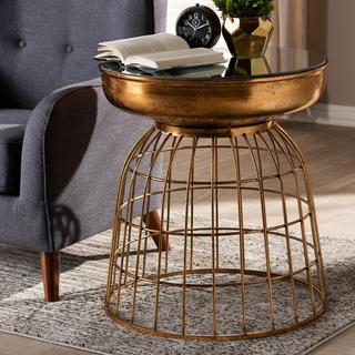 Andreia Glass Cage Accent Table