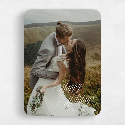White Rounded Holiday Card - Concord
