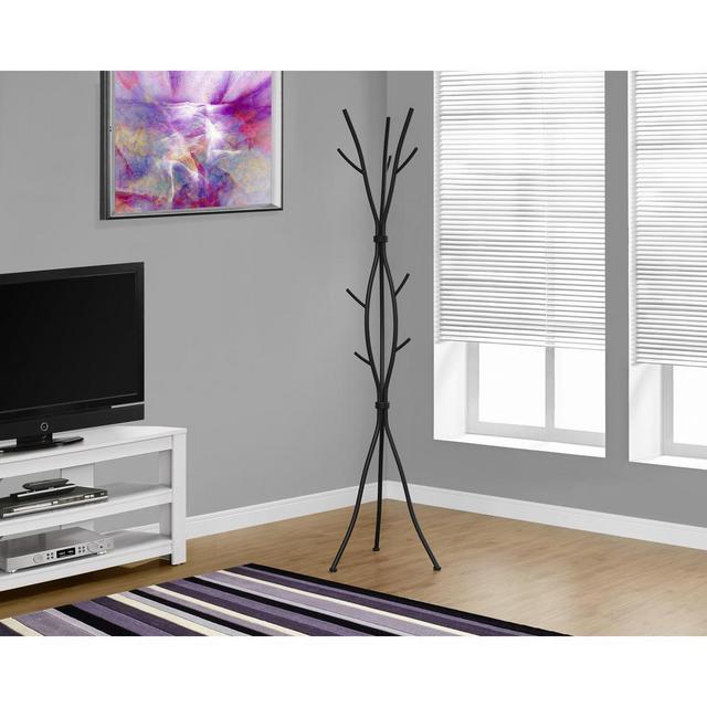 Black 8-Hook Coat Rack