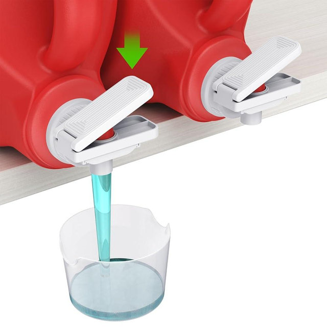 KMOUANTS [2 Pack] Laundry Detergent Nozzle Switch Holder, Upgraded Nozzles Switch Easily，detergent and softener accessories Fits Most Economic Sized Bottles、laundry room organization