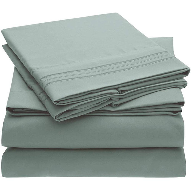 Mellanni Bed Sheet Set - Brushed Microfiber 1800 Bedding - Wrinkle, Fade, Stain Resistant - 4 Piece (Full, Spa Blue)