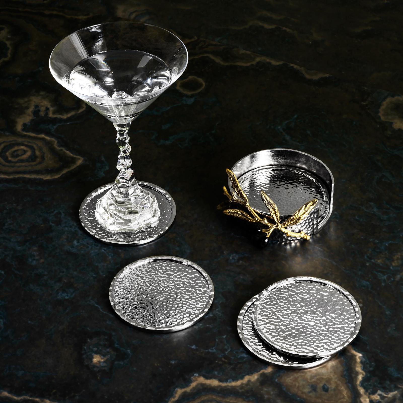 パキスタン　ONE RUPEE シルバー トレイ(コースター)未使用 Michael Aram, Calla Lily 7-Piece Coaster Set | Zola