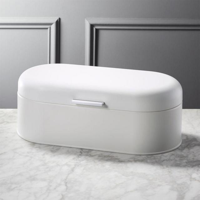 Matte White Bread Box