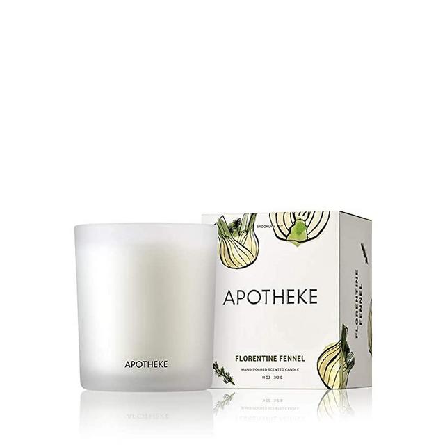 APOTHEKE Market Collection - Florentine Fennel Luxury Scented Jar Candle, 11 oz - Fennel, Thyme & Peach Scent, Strong Fragrance, Aromatherapy, Long Lasting, Hand Poured in USA, Soy Wax