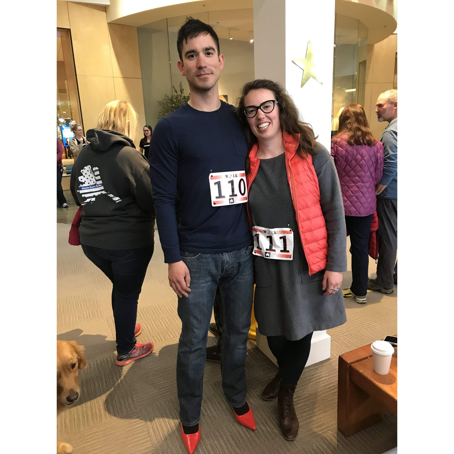 Anthony participated in the Walk a Mile in Her Shoes fundraiser and awareness event - one of the many times Bridget knew she found a good one!