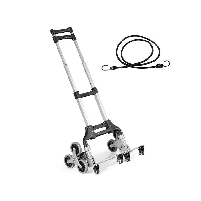 Costway Folding Stair Climbing Cart Portable Hand Truck Utility Dolly w/ Bungee Cord