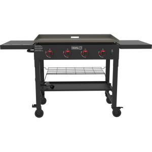 4-Burner Propane Gas Grill in Black with Griddle Top