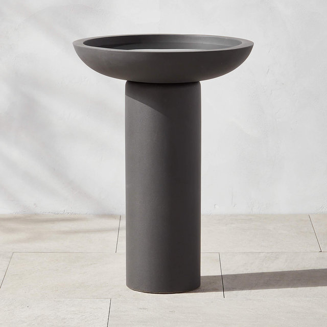 Flatform Dark Grey Cement Birdbath