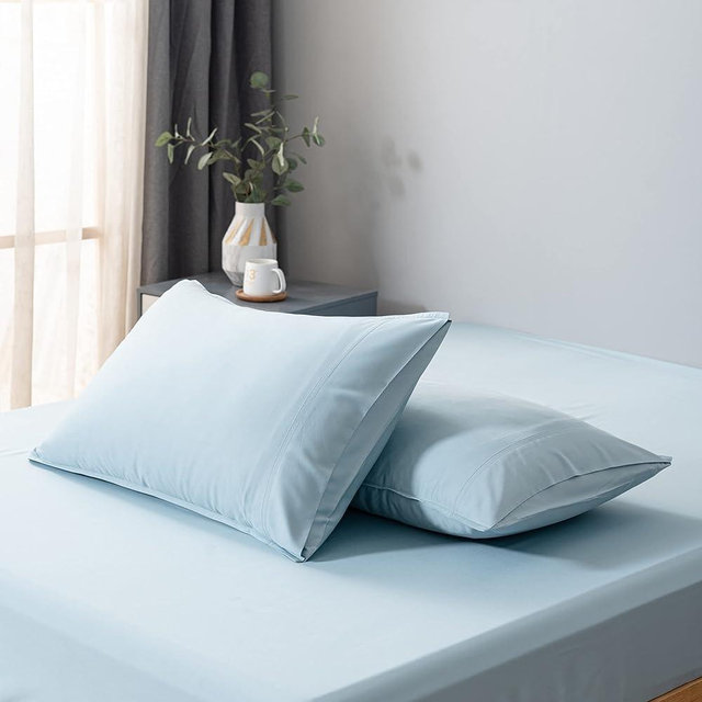 Bella Coterie | Luxury Bamboo Queen Size Pillowcase Set | 100% Organically Grown Bamboo Viscose | Ultra Soft | Cooling | 2 Pcs [Coastal Blue]