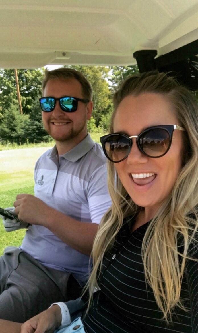 Golfing at Horseshoe Bay (ok, Laurel just rides in the cart!) August 2018.