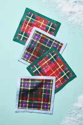 Tartan Cocktail Napkins, Set of 4