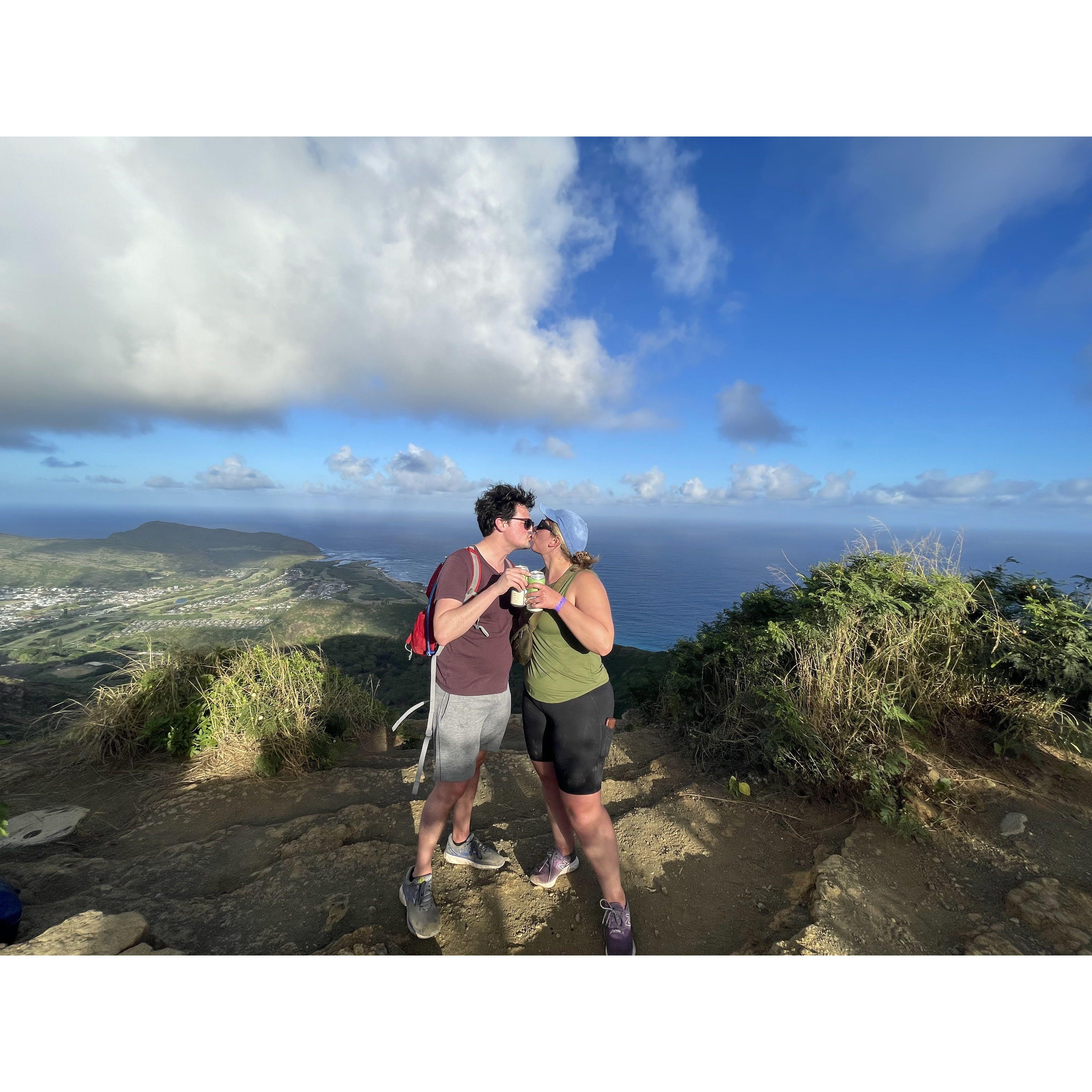 Summit beers at the top of Koko head in Hawaii!