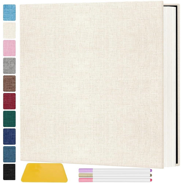 Zesthouse Photo Album Self Adhesive Pages, 60 Pages Magnetic Scrapbook Albums with Sticky Page,Photos Album Holds 8x10 & 5X7 & 4x6 & 6x8 & 3x5, Large Picture Book Ideal for Family,Wedding,Baby